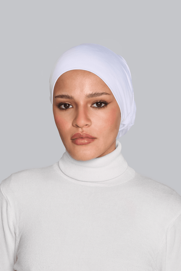 white premium bamboo inner cap with breathable lightweight comfort by WOROOD