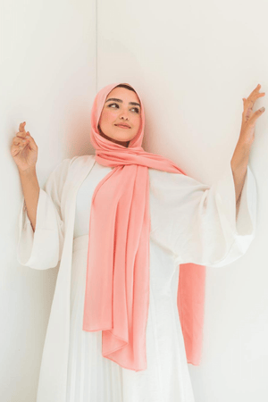 Worood Peach Cotton Modal Scarf – soft and sweet