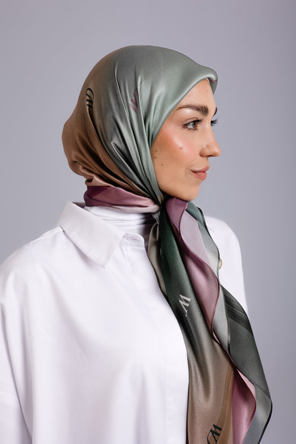 Worood Rosée Pastel Silk Scarf Square – pastel pink silk scarf with light, airy drape - وشاح حريري Rosée Pastel Silk وردي باستيل مربع من وورود روزيه – وشاح حريري وردي باستيل مع ثنيات خفيفة وجيدة التهوية