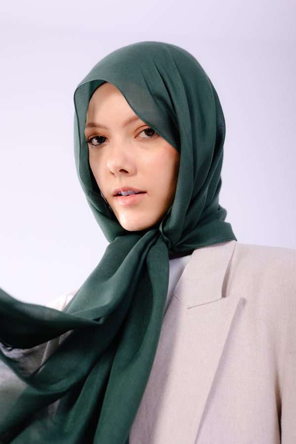 Worood Scarf Forest Green Bamboo 