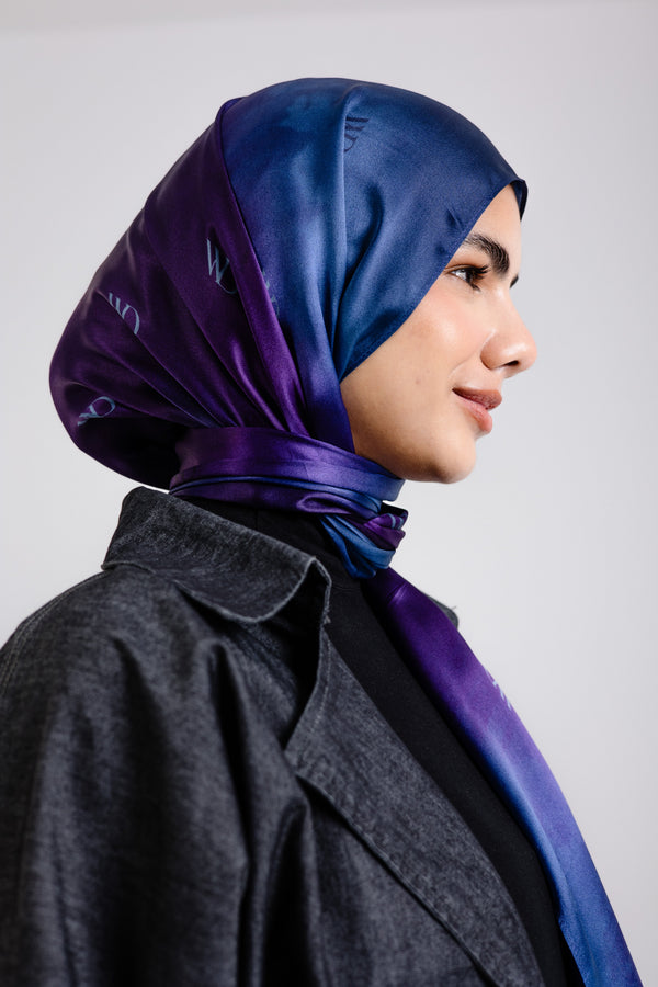 Beau bleu Premium Silk ScarfPrinted Silk