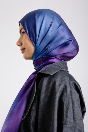 Beau bleu Premium Silk ScarfPrinted Silk
