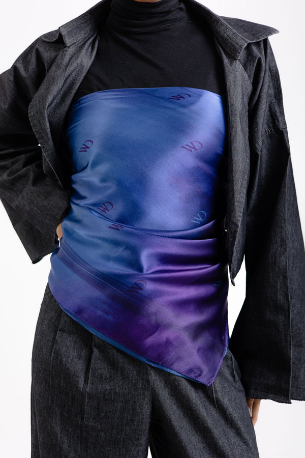 Beau bleu Square Silk ScarfPrinted Silk