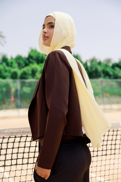 Butter Yellow Premium Bamboo Scarf Setplain