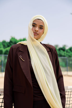 Butter Yellow Premium Bamboo Scarf Setplain