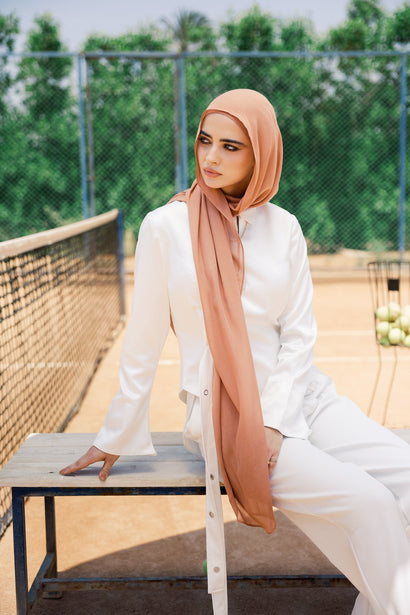 Caramel Premium Bamboo Scarf Setplain