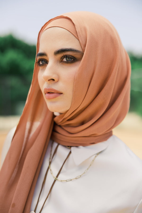 Caramel Premium Bamboo Scarf Setplain
