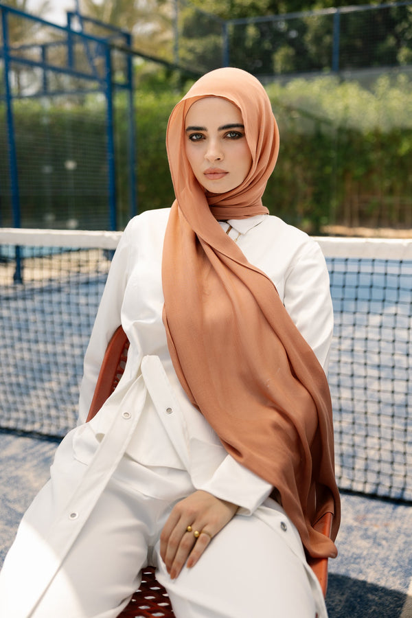 Caramel Premium Bamboo Scarf Setplain