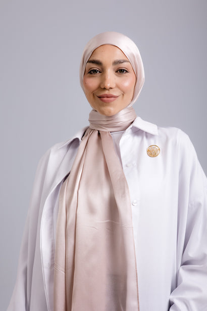 Champagne Premium Silk ScarfPlain Silk