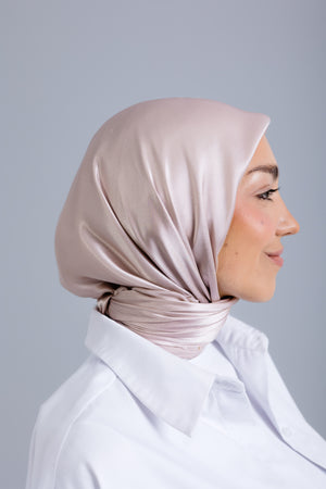 Champagne Square Silk ScarfPlain Silk