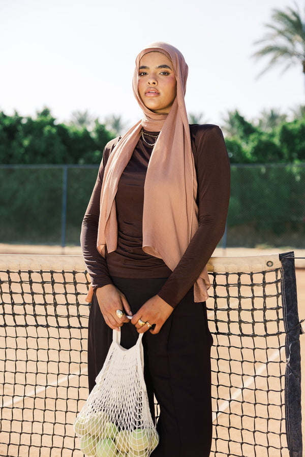 Cinnamon Premium Bamboo Scarf Setplain