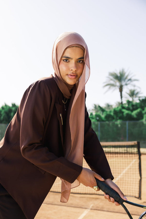 Cinnamon Premium Bamboo Scarf Setplain