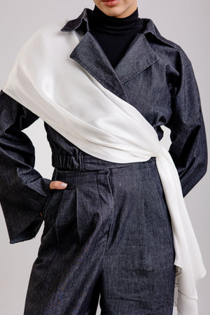 Crème Premium Silk ScarfPlain Silk