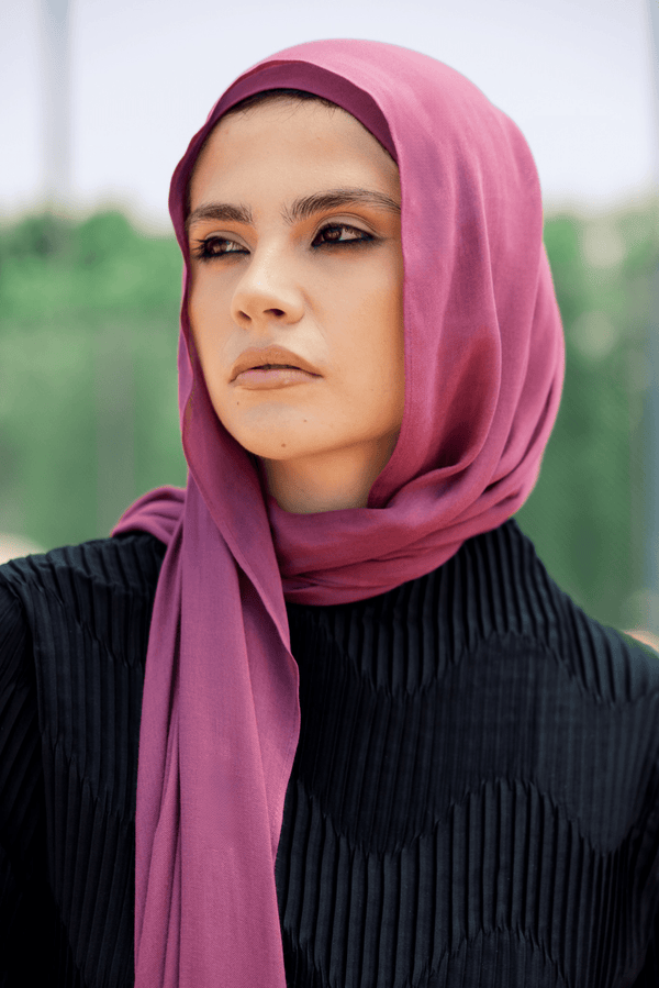Crimson Berry Premium Bamboo Scarf Setplain
