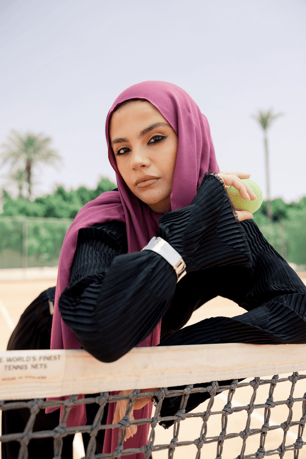 Crimson Berry Premium Bamboo Scarf Setplain