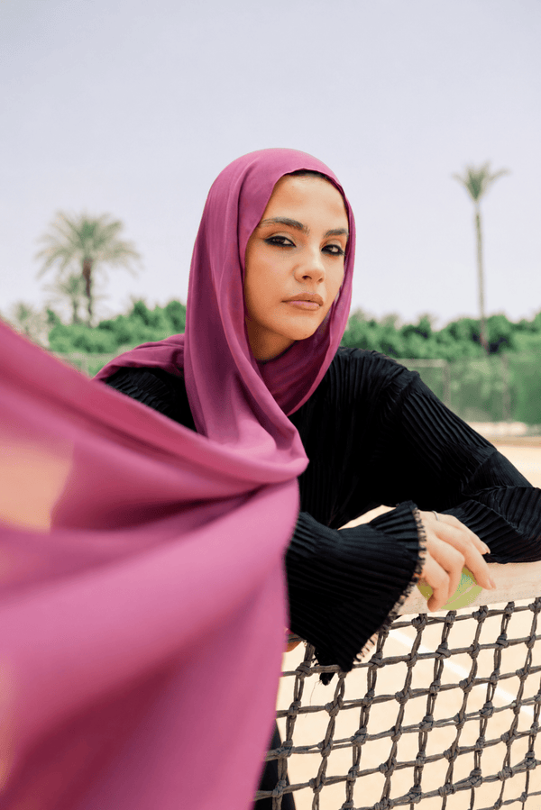 Crimson Berry Premium Bamboo Scarf Setplain