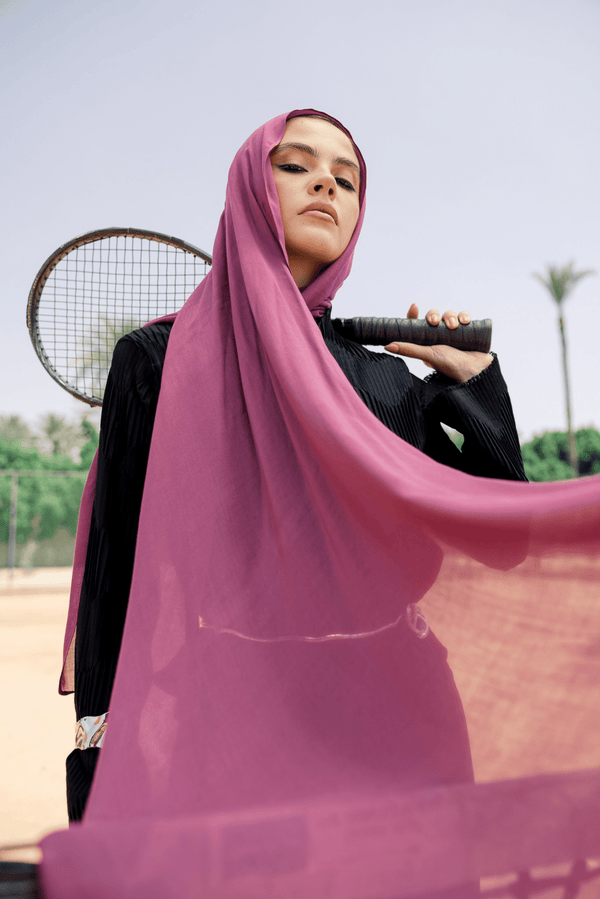 Crimson Berry Premium Bamboo Scarf Setplain