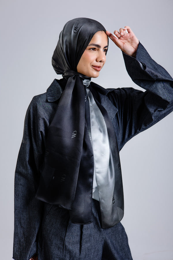 Divine Noire Premium Silk ScarfPrinted Silk