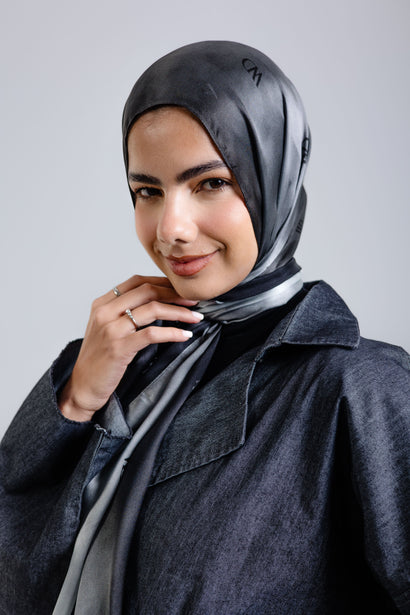 Divine Noire Premium Silk ScarfPrinted Silk