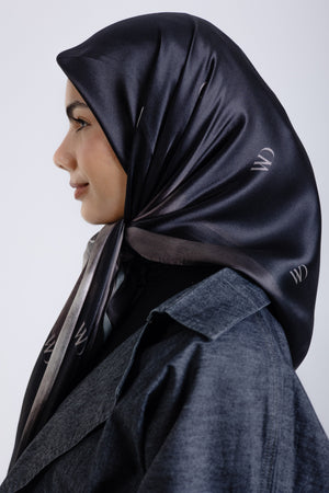 Divine Noire Square Silk ScarfPrinted Silk