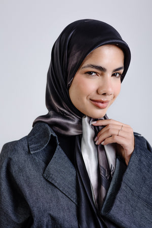 Divine Noire Square Silk ScarfPrinted Silk