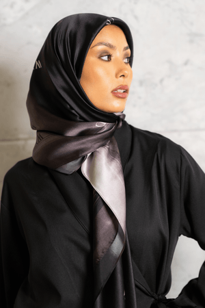 Divine Noire Square Silk ScarfPrinted Silk
