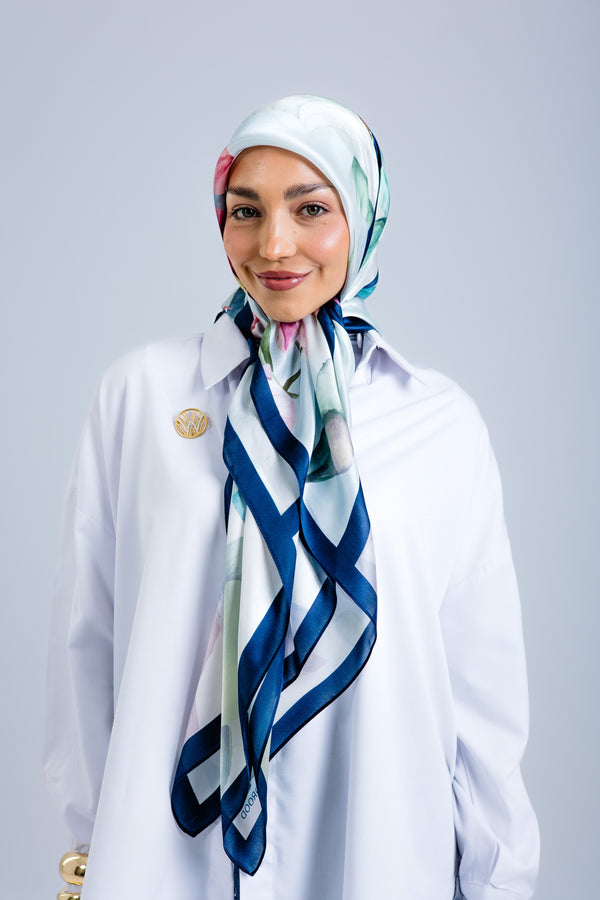 Elysian Square Silk ScarfPrinted Silk