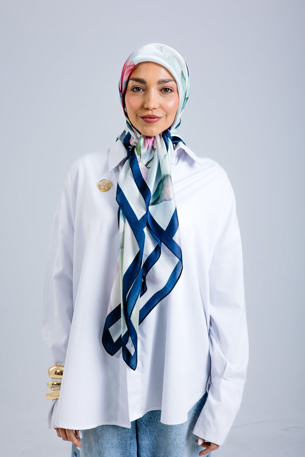Elysian Square Silk ScarfPrinted Silk