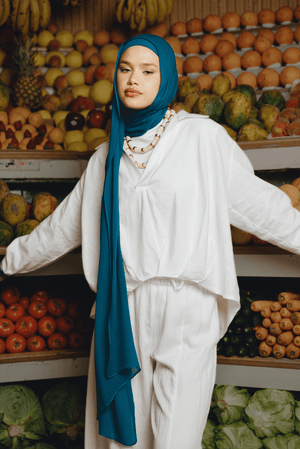 Imperial Teal Premium Bamboo Scarf SetBamboo set