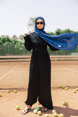 Indigo Blue Premium Bamboo Scarf Setplain