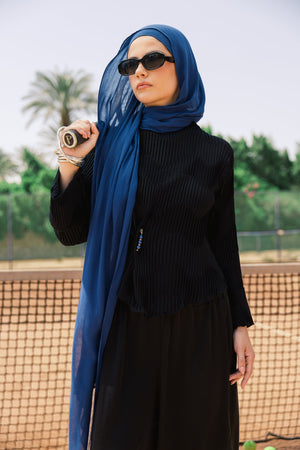 Indigo Blue Premium Bamboo Scarf Setplain