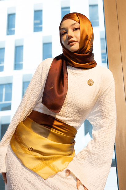 Jour Doré Premium Silk ScarfPrinted Silk