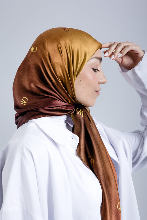 Jour Doré Square Silk ScarfPrinted Silk