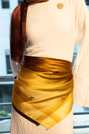 Jour Doré Square Silk ScarfPrinted Silk