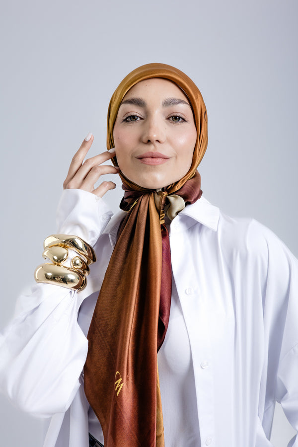 Jour Doré Square Silk ScarfPrinted Silk