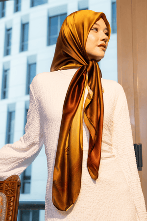 Jour Doré Square Silk ScarfPrinted Silk