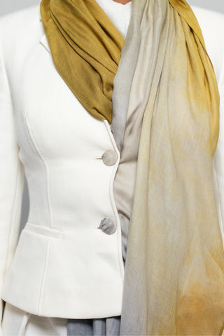 Lime Shadows Printed Premium Modal Scarf by WOROOD