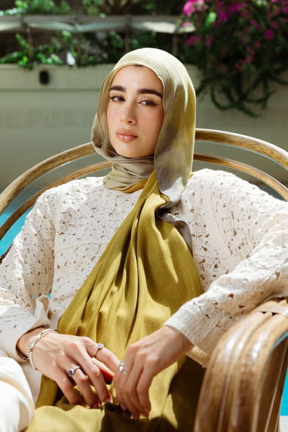 Lime Shadows Printed Premium Modal ScarfPrinted