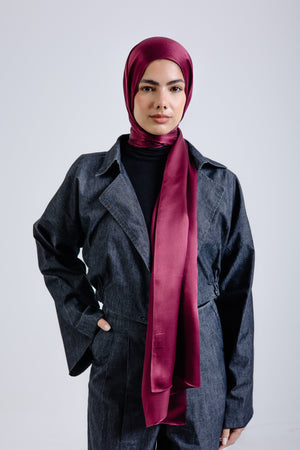 Maroon Premium Silk ScarfPlain Silk