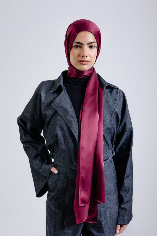 Maroon Premium Silk ScarfPlain Silk
