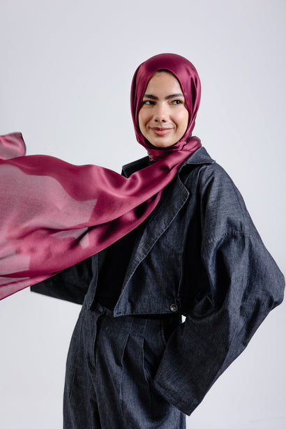 Maroon Premium Silk ScarfPlain Silk