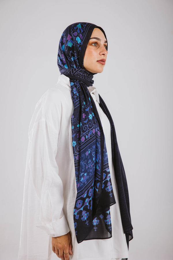 Midnight Charm Printed Premium Modal ScarfPrinted
