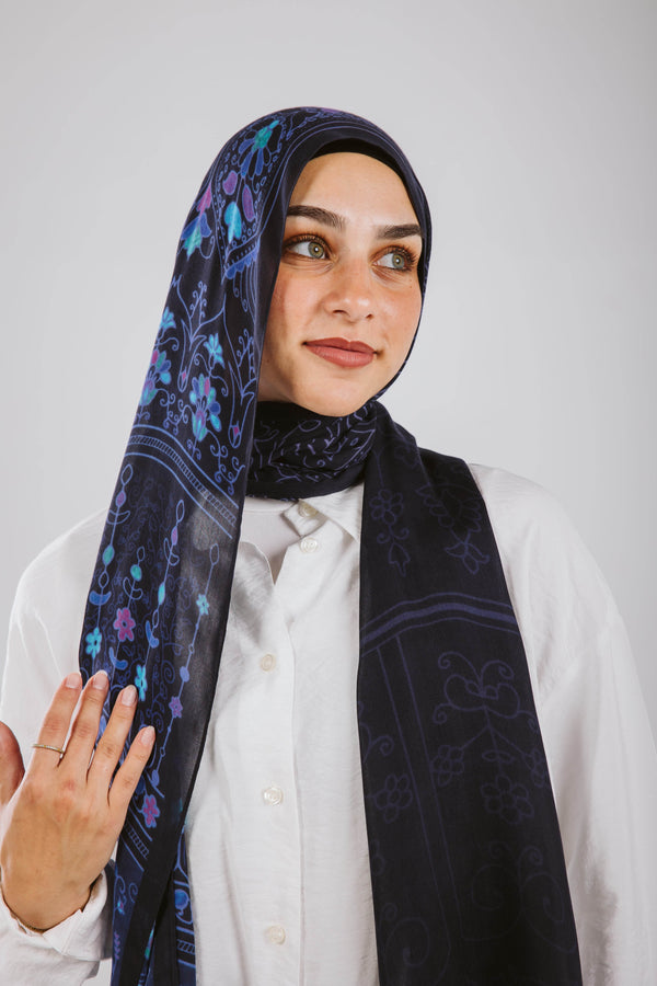 Midnight Charm Printed Premium Modal ScarfPrinted