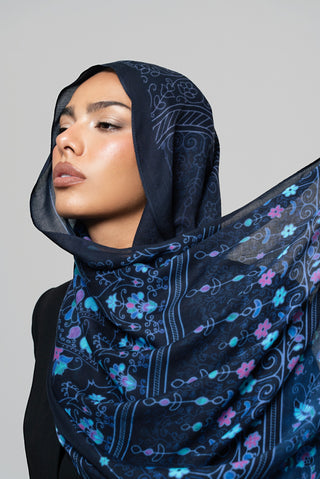 Midnight Charm Printed Premium Modal Scarf by WOROOD