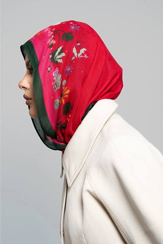 Pink Peonies Printed Premium Modal Scarf by WOROOD