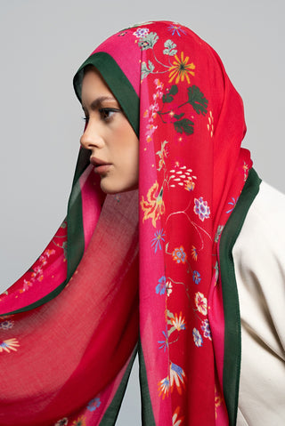 Pink Peonies Printed Premium Modal Scarf by WOROOD