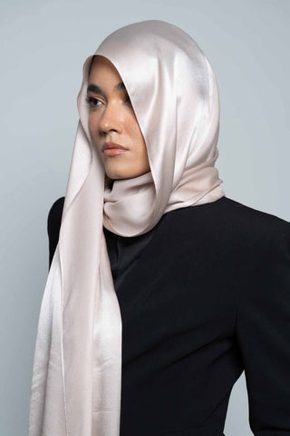 Champagne Premium Silk Scarf by WOROOD