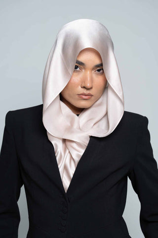 Champagne Premium Silk Scarf by WOROOD