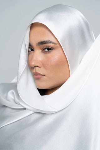 Crème Premium Silk Scarf by WOROOD