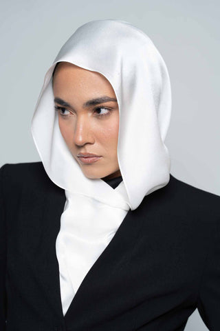 Crème Premium Silk Scarf by WOROOD